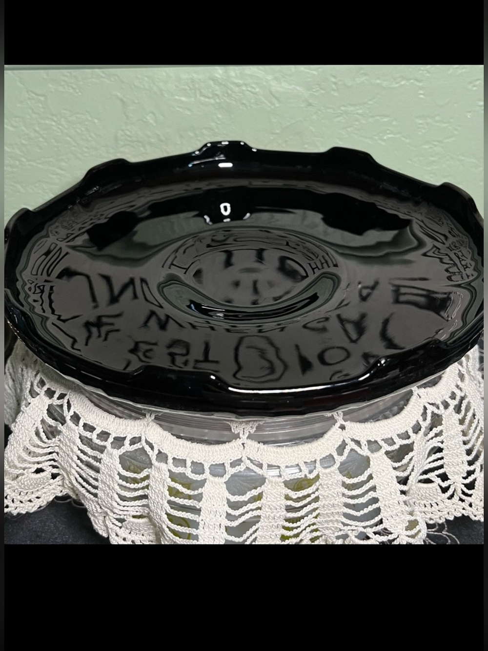 Vintage Black Amethyst Glass Starburst Serving Bowl – Attributed to L.E. Smith